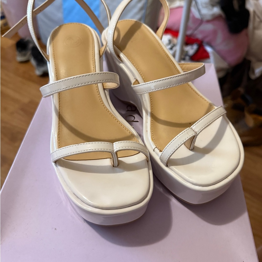 Elegant White Platform Sandals
